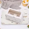 Em estoque 2/46 Caixa para Cupcake Não Portátil Cor Sólida Transparente Caixa para Muffin Couro Vaca Caixa para Assados West Point Atacado