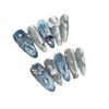 Yihe Lindas asas de anjo brancas do Lago dos Cisnes Pena Haze Azul Cinza Olho de gato Fada Manicure Patch Wear Armor