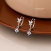Pendientes de mariposa con circonitas de súper hadas de plata esterlina S925 para mujer, exquisitos y dulces pendientes de moda, accesorios de estilo coreano sencillos para las orejas, tendencia