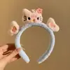 Diadema para lavarse la cara de Sanrio Cinnamoroll hecha a mano, diadema de felpa de ala ancha que no aprieta la cabeza, lindo accesorio para el cabello de niña