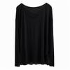 Camiseta de Modal de Manga Larga con Cortes Dulces Estilo Puro Deseo Elegante Protector Solar Top Nuevo Otoño 2025 Delgado