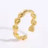 Anillo Geométrico de Acero Inoxidable de Moda Transfronteriza Europea y Americana, Anillo Abierto de Acero de Titanio Femenino y Versátil, Anillo de Cinco Anillos de Marte para Hombre