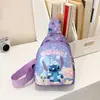 Nueva Bolsa de Pecho de Stitch para Niños y Niñas, Billetera de Monedas Linda de Dibujos Animados, Bolso de Hombro Cruzado Casual al Aire Libre de Moda