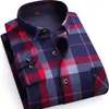 Camisas Cálidas Genuinas al por Mayor para Hombres de Mediana Edad en Otoño e Invierno, Ropa de Papá Holgada y sin Planchar, Camisas de Terciopelo Engrosadas de una Sola Pieza