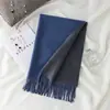 Bufanda Gruesa de Alta Calidad para Mujer, Exportación Coreana Otoño e Invierno, Nuevo Chal Largo de Doble Cara con Bloques de Color, Bufanda Cálida para el Cuello para Mujer