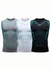 Colete esportivo de treino respirável de secagem rápida para fitness sem mangas para homens, verão, transfronteiriço, elástico, para corrida, basquete, camada base, camisa justa