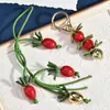 Colgante de Fruta Popular de Alta Gama Personalizado Transfronterizo, Encanto Realista de Bolso de Fresa, Accesorio para Coche
