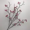 Fruta Roja de Acebo Fruta de Acebo Flor de Año Nuevo Material de Flor Roja Accesorios para Cubo de Año Nuevo Material de Flor Decoración para el Hogar de Año Nuevo Flor Artificial