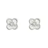 Pendientes de Encaje Calado Flor de Zirconia Estilo Coreano Pendientes de Flor Dulces Elegantes Franceses Lujo Accesible Pendientes de Gama Alta para Mujer