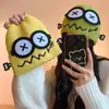 Gorro de Lana Tejido Divertido y Lindo para Mujer, Nuevo para Otoño e Invierno, Dibujo Animado, Cálido, a Prueba de Frío, para Cara Pequeña
