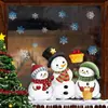 Adesivos de Janela de Natal de Boneco de Neve Fofo de Desenho Animado Adesivos Eletrostáticos de PVC Decorações de Janela para Festa de Feriado Quarto de Crianças Adesivos de Janela de Floco de Neve