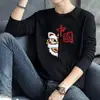 Camiseta de manga comprida masculina primavera e outono fina casual moda top interno tamanho plus size roupas de outono masculinas para adolescentes