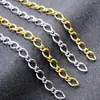 En Stock Acero Inoxidable Dorado Grabado Cadena Grande Forma de O Cadena Retorcida Entrelazada Cruzada Cadena para Collar Pulsera DIY Accesorio de Joyería Cadena