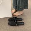 Pantuflas de media punta tejidas transpirables para mujer para usar en verano sin cansar los pies, sandalias planas slip-on para estar en casa