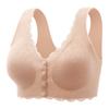 Ropa interior de encaje sin botones frontales, sujetador push up sin costuras de talla grande de verano, cómodo y antiflacidez para mujer