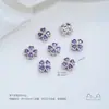 Cuentas espaciadoras de trébol de cuatro hojas con forma de corazón de circonita de colores, chapadas en oro de 14 quilates sobre cobre, para accesorios de pulseras y collares de cristal y perlas de bricolaje