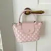 Bolsa Transversal de Verão 2026 Nova de Nicho Bolsa de Ombro Fofa com Bolinhas Bolsa de Mão com Pingente Estilo Coreano Moda Bolsa Casual
