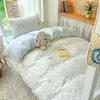 Novo conjunto de três peças de algodão puro de grau A, simples e fresco, série de conjuntos de seis peças para cama de solteiro de estudante, dormitório