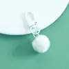 Llavero de Bola de Felpa Linda Colgante DIY Color Caramelo Hebilla de Puerta Accesorios de Joyería Colgante de Pompón de Piel Sintética de Conejo Venta al por Mayor