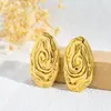 Pendientes de Textura Irregular al por Mayor en Stock del Fabricante, Estilo Retro Europeo y Americano, Accesorios de Moda para el Día a Día, Joyería para Mujer de Acero de Titanio