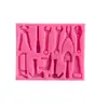 Ferramentas de hardware molde de açúcar duas peças diy serra chave de fenda modelagem chocolate panificação molde de silicone