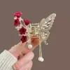 Nuevo Pinza de Garra con Borla de Mariposa y Diseño de Flor Hueca, Pinza para el Cabello de Aleación para la Parte Trasera de la Cabeza, Accesorio para el Cabello Pinza de Tiburón