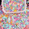 Macaron de Formato Especial Lantejoulas Coloridas a Laser Rosto Sorridente Coração Contas Douradas DIY Manicure Acessórios Decorativos Areia Movediça