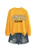 Amazon eBay sitio independiente casual cómoda elegante temporada de calabaza sudadera floral de calabaza para mujer