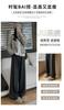 Calça Wide Leg Cinza Escuro para Mulheres, Outono e Inverno Cintura Alta Drapeada Calça Mochi, Petite Preguiçosa Casual Esportiva Calça Reta A5669