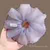 Goma para el pelo de estilo coreano, tamaño extragrande, de intestino de cerdo, estilo casual para niñas, linda cuerda floral para coleta con lazo