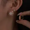 Pendientes de Zirconia Dorados Champagne Rusos de Nuevo Estilo Transfronterizos para Mujer, Elegantes de Estilo Europeo y Americano, Pendientes de Moda y Versátiles