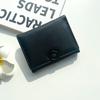 Billetera de Mujer con Botón a Presión de Flor Ins Hebilla de Moda con PU Corta Triple Monedero para Mujer Billetera Delgada Dulce Fresca