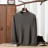 Suéter Ligero de Cachemir Puro 100% Baicai de Punto Fino de Terciopelo Capa de Aire Engrosado para Hombre Lujo Ligero Otoño/Invierno Cuello Redondo Casual Versátil