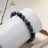 Pulsera de Piedra Elástica Colorida con Bloques de Color Estilo Ins Pulsera para Hombre de Alta Calidad Regalo de Vacaciones Moda al por Mayor
