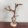 Decoración original de rama de árbol con base adorno para mesa de café juguete hecho a mano soporte de madera maciza para joyería