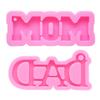 MOM Día de la Madre letras en inglés DAD Día del Padre llavero molde de silicona molde para decoración de pastel de chocolate