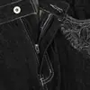 Vibe Marca Tendência Design Calça Jeans Wide-Leg Masculina Moda High Street Bolso de Personalidade Tridimensional Desconstruído Calça Solta