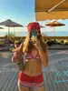 Traje de Banho Listrado para Meninas Coreanas 2026 Bikini de Duas Peças de Alta Qualidade Moda Praia Bikini