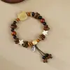 Pulsera de Grano de Café de Cerámica Jingdezhen, Refrescante y que no se decolora, Joyería de Alta Gama para Mujer, Accesorio Versátil de Nuevo Estilo Chino, Mayoreo