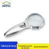Lupa de mão de 65 mm 4 vezes luz LED em forma de guarda-chuva lupa 6 contas de lâmpada lente de vidro HD presente de alta qualidade