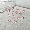 Popular en línea popular hielo transparente amor joyería para uñas Nuevo K9 degradado Corazón Torcido diamante de cristal taladro para uñas accesorios flash