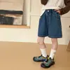 Ropa Infantil Estilo Coreano Aimo Beibei, Diseño Moderno y Elegante, Shorts de Mezclilla Sueltos con Letras y Bolsillos Traseros