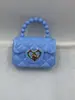 Bolsa Transversal Nova Jelly Cor Doce Ombro Transversal Mini Corrente Chave Pérola Portátil Bolsa Jelly