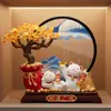 Árbol de Dinero Pintura de Arena Movediza Gatos de la Suerte Adornos Decoración de Sala de Estar Regalo de Mudanza a Casa Nueva Regalo de Inauguración de Casa Nueva Hogar