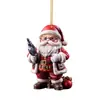 Creativo Nuevo Estilo Navideño Dominante Papá Noel Colgante Festivo Transfronterizo Acrílico Plano Colgante para Espejo Retrovisor de Coche