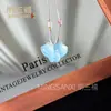 Colgante de Calcedonia Azul Hielo Natural Buda Nube Candado Ágata Hebilla de Seguridad Máscara de Zorro Collar de Jade