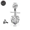 E-Commerce Transfronterizo Nuevo Modelo G23 Anillo para Ombligo de Circonita con Forma de Corazón Redondo F136 Anillo para Ombligo de Titanio Stud para Ombligo