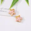 Novas contas espaçadoras estilo chinês antigo de esmalte dourado com flor de pessegueiro, peixinhos e pentagrama. Acessórios de joias DIY estilo chinês tradicional para pulseiras e colares