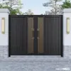 Puerta de Hierro Forjado, Puerta Sencilla de Aluminio para Patio, Puerta de Entrada Campestre, Casa Unifamiliar Auto-Construida, Puerta de Villa con Persianas, Fábrica Leidezhu