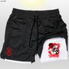 Pantalones cortos de entrenamiento deportivo para hombre, dos en uno, de Anime Beserk, para playa